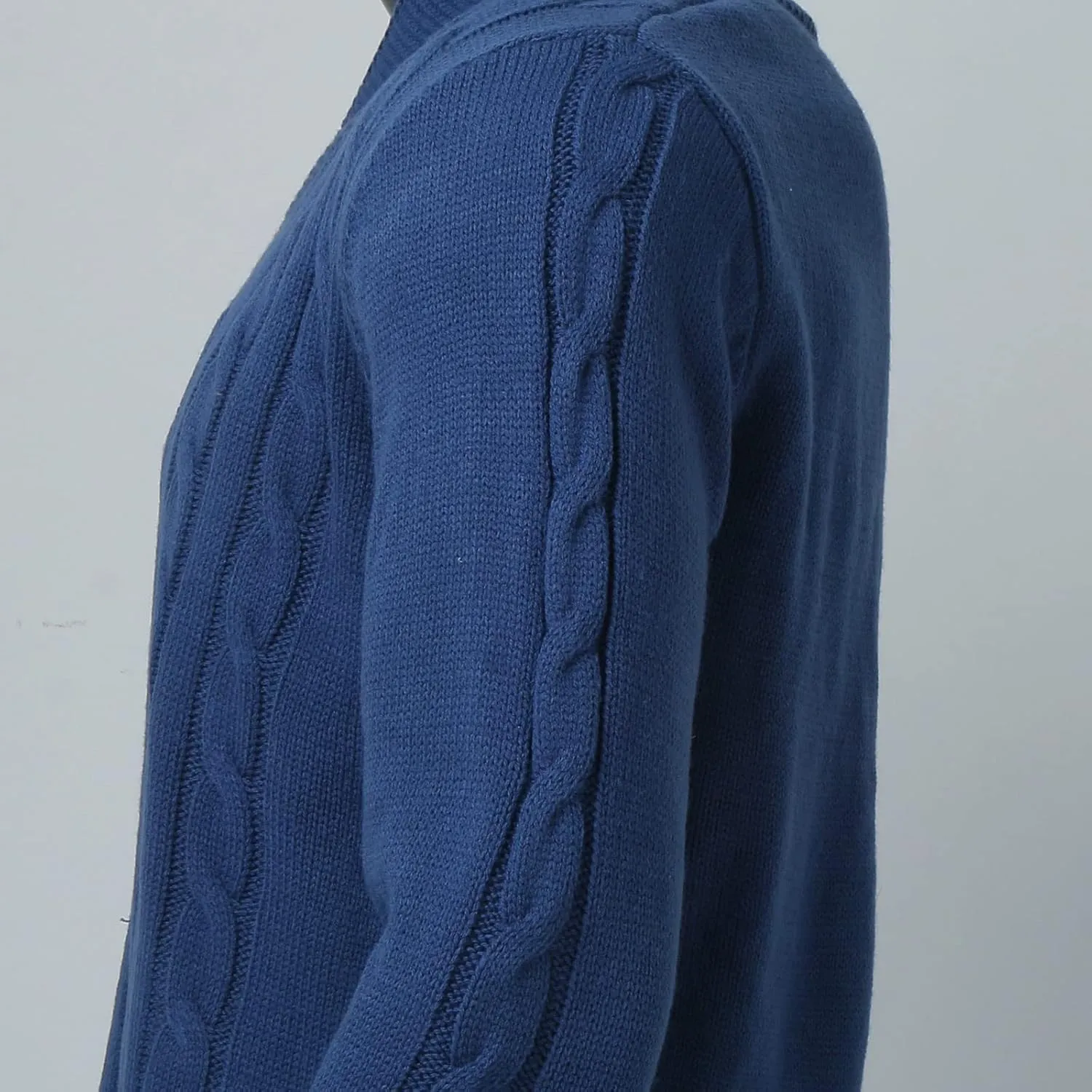 Mens Shawl Collar Cardigan Sweater Cable Knitted Button Down Sweaters Fall Winter Cable Knitted Outwear