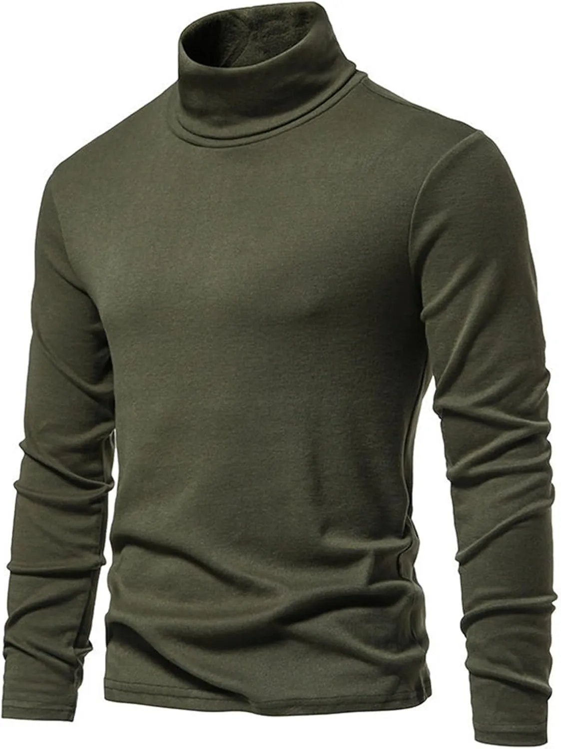 Mens Slim Fit Basic Turtleneck Shirts Long Sleeve Fall Winter Thermal Undershirt Casual Knitted Pullover Sweaters