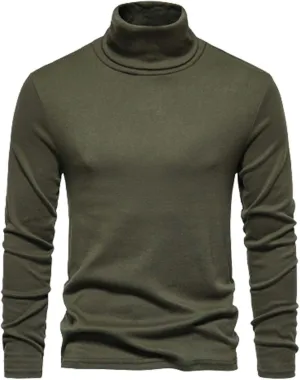 Mens Slim Fit Basic Turtleneck Shirts Long Sleeve Fall Winter Thermal Undershirt Casual Knitted Pullover Sweaters
