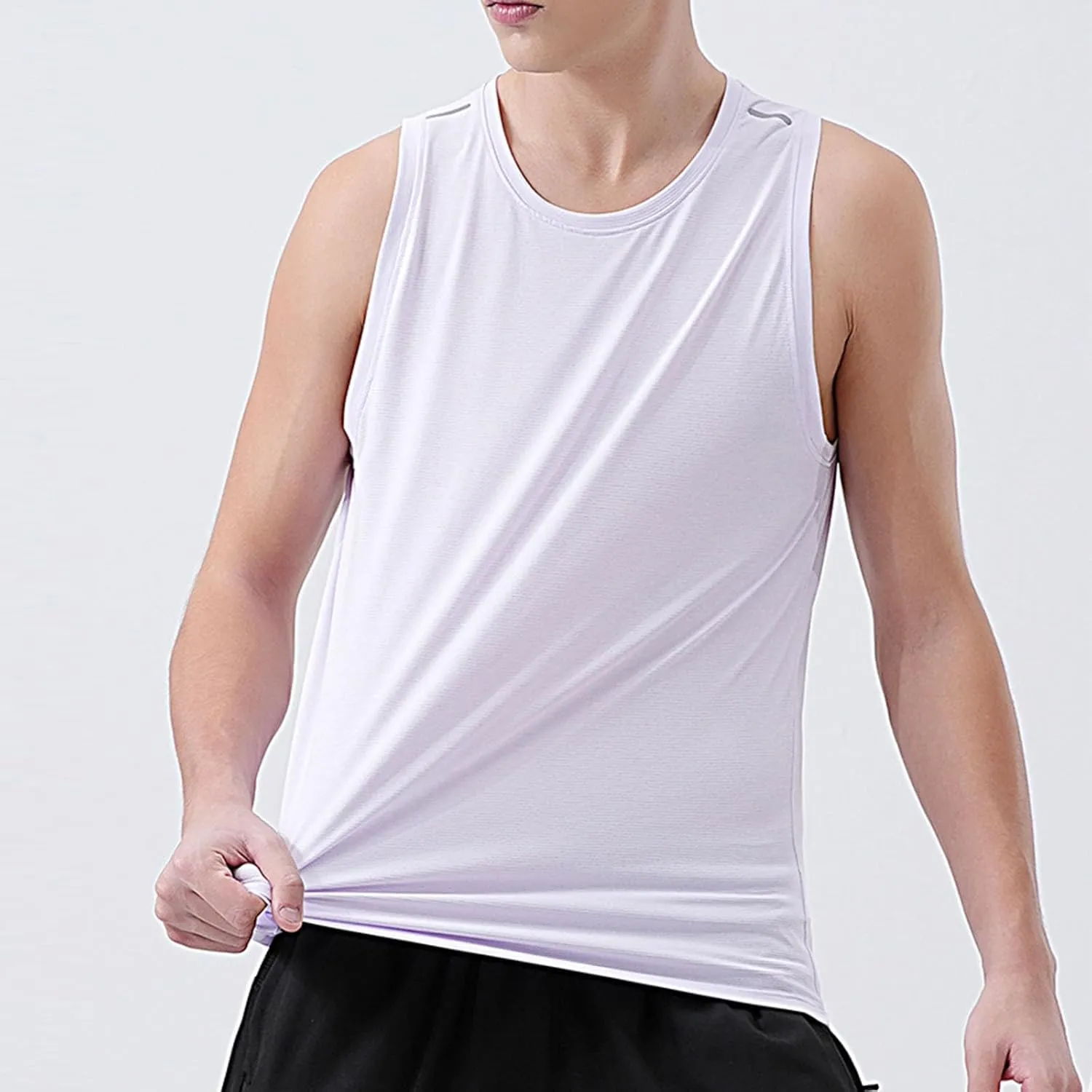 Mens Summer Tank Top Casual Loose Fit Comfy Lightweight Breathable Quick Dry Tees Sleeveless Crewneck Sport Tops