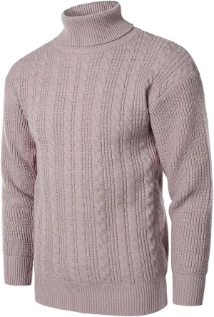 Mens Sweater Men's Solid Turtleneck Sweaters Long Sleeve Slim Fit Ribbed Knit Wool Thermal Pullover Sweatshirts