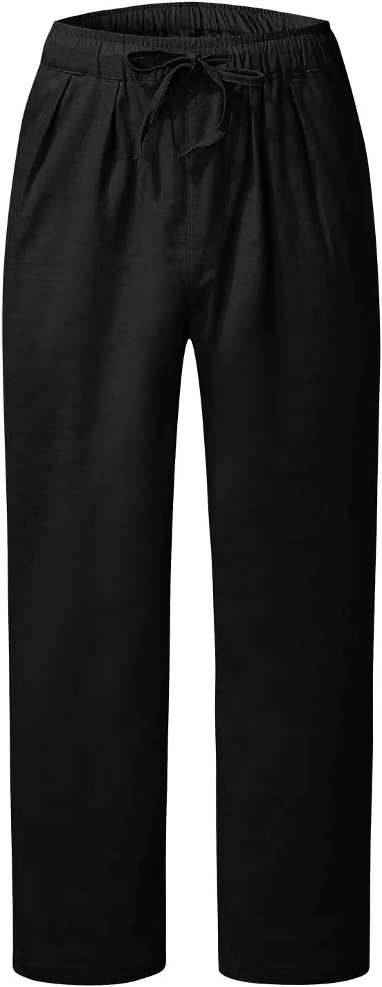 Mens Sweatpants with Pockets Big and Tall Pants Straight Leg Elastic Waist Jogger Sweatpants Fleece Cargo Sweatpants