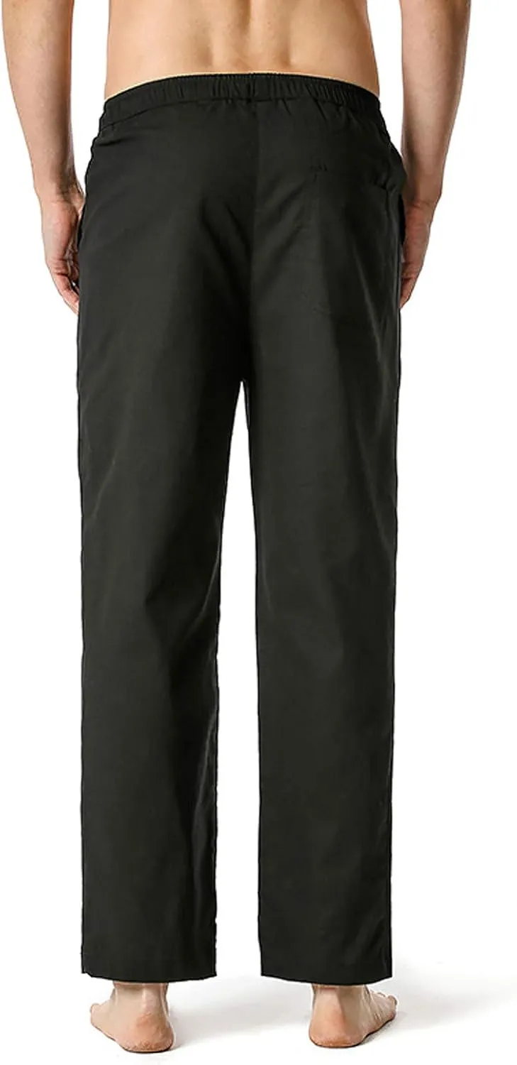 Mens Sweatpants with Pockets Big and Tall Pants Straight Leg Elastic Waist Jogger Sweatpants Fleece Cargo Sweatpants