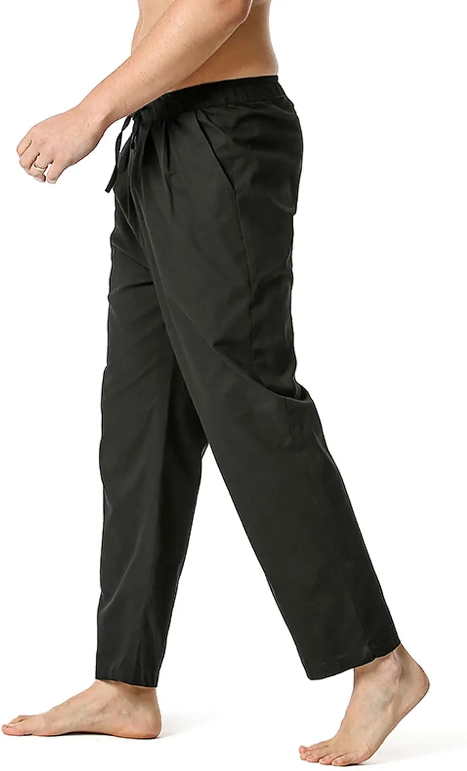 Mens Sweatpants with Pockets Big and Tall Pants Straight Leg Elastic Waist Jogger Sweatpants Fleece Cargo Sweatpants