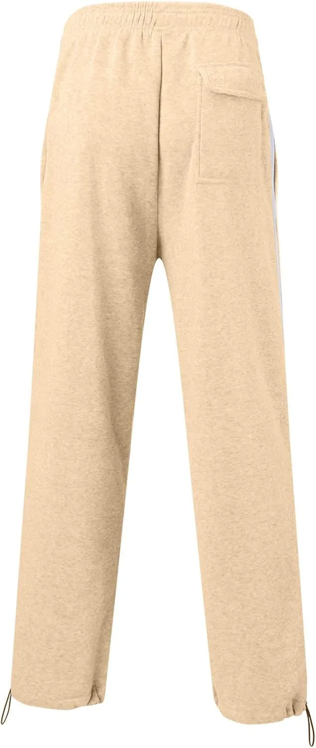 Mens Sweatpants with Pockets Big and Tall Waist Drawstring Long Pants Solid Color Pockets Casual Loose Trousers Joggers