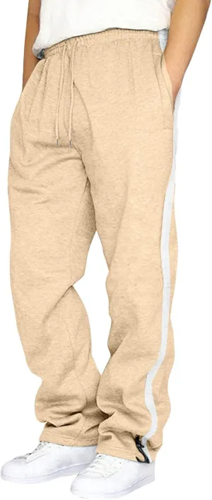 Mens Sweatpants with Pockets Big and Tall Waist Drawstring Long Pants Solid Color Pockets Casual Loose Trousers Joggers