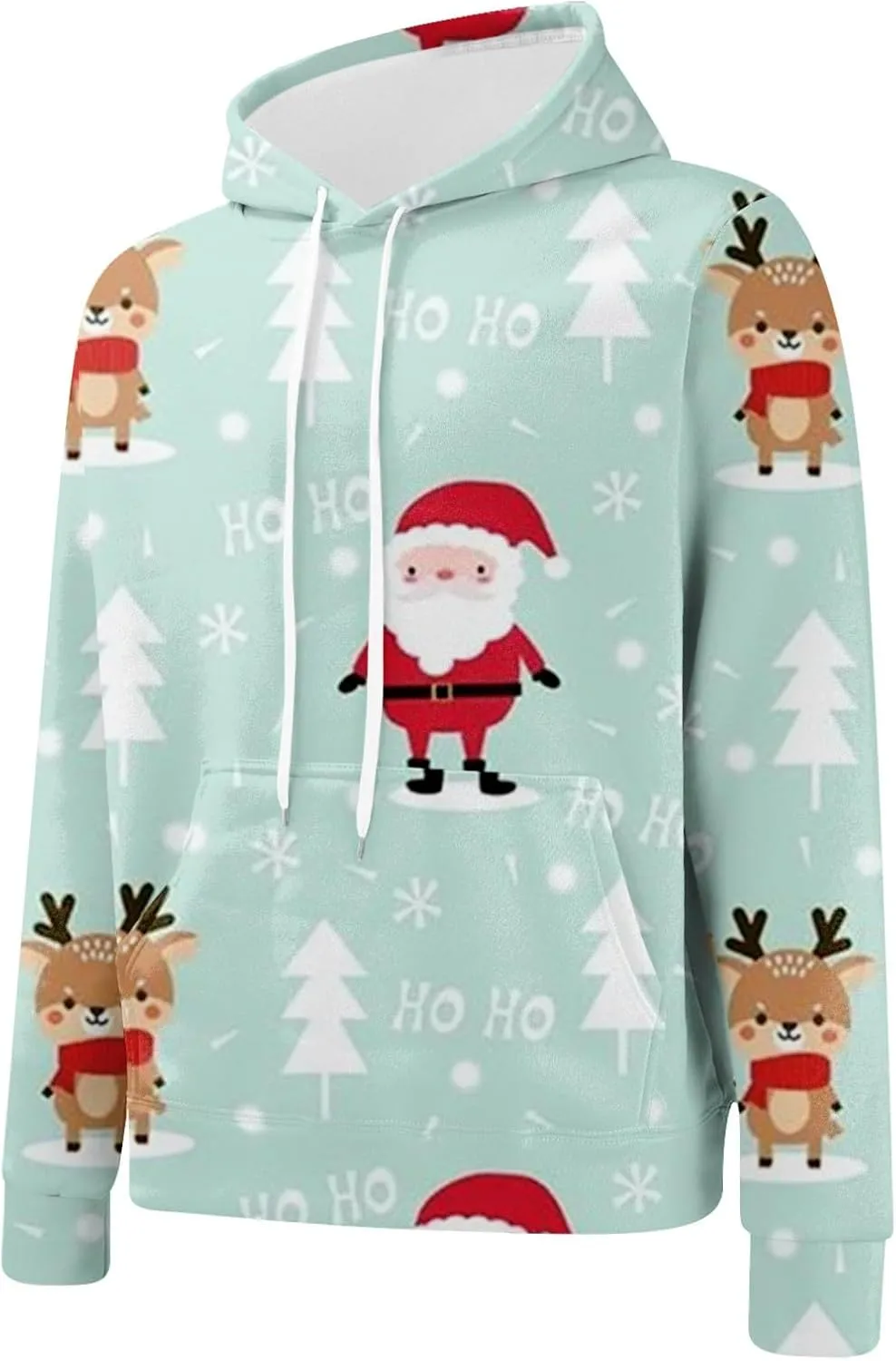Mens Sweatsuits 2 Piece Set Set Funny Christmas Tracksuit 2 Piece Funny Reindeer Casual Sport Jogging Suits with