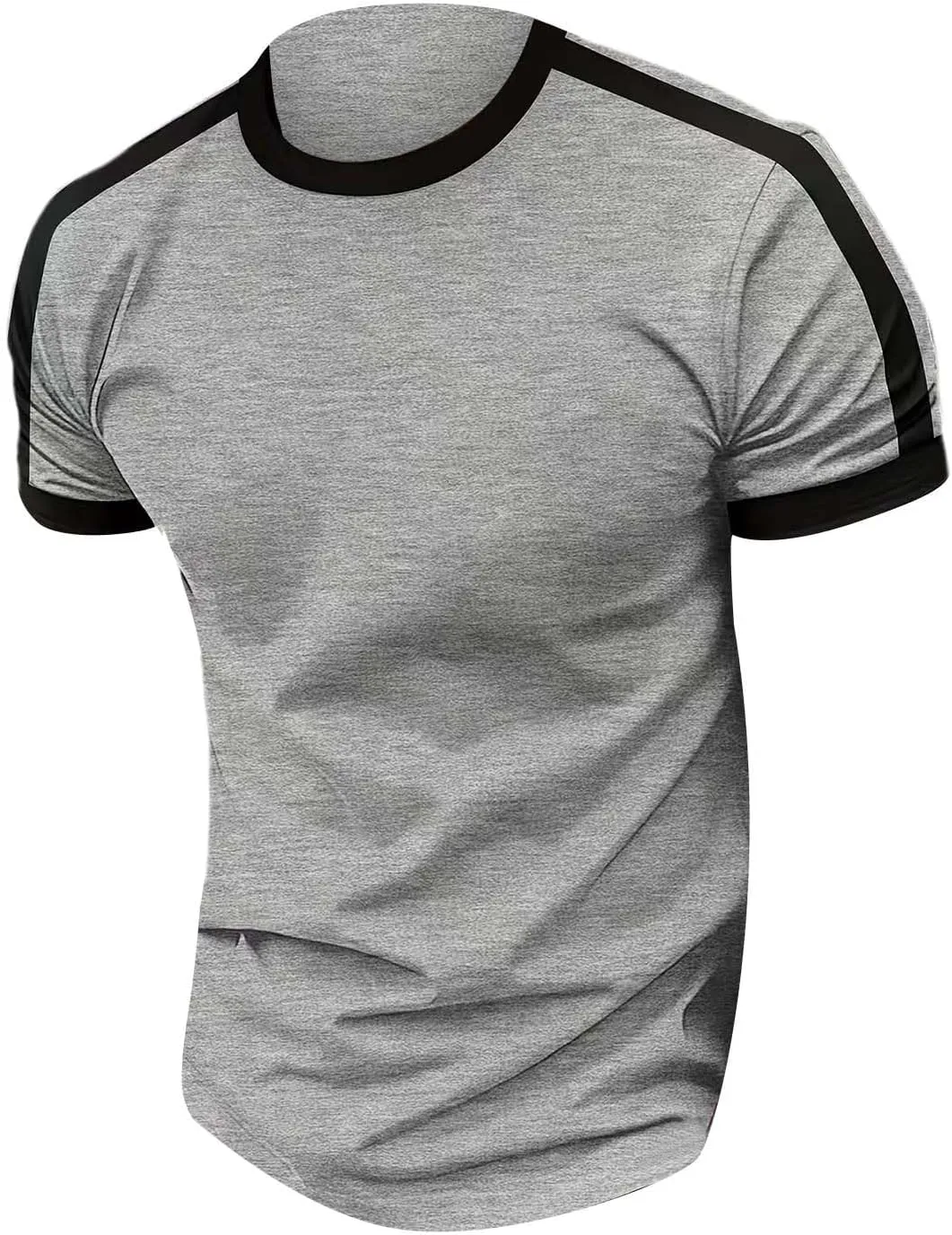 Men's T-Shirts Short Sleeve Crewneck Casual Sport Tee Trendy Colorblock Baseball Shirt Workout Muscle Top Big & Tall