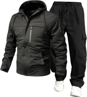 Men'S Tracksuit 2 Pieces Set And Winter Warm Solid Color Sportswear 2 Set Solid Color Hoodie Solid Sweatsuits For