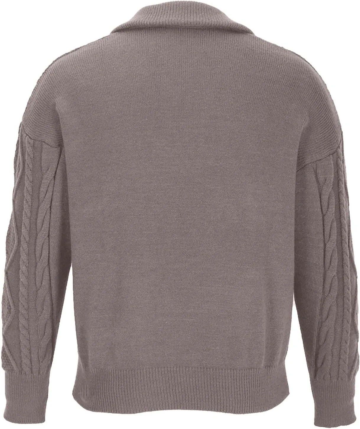 Men's Turtleneck Cardigan Sweaters 2024 Long Sleeve Button Down Pullover Sweater Stand Collar Cable Knit Sweatshirts
