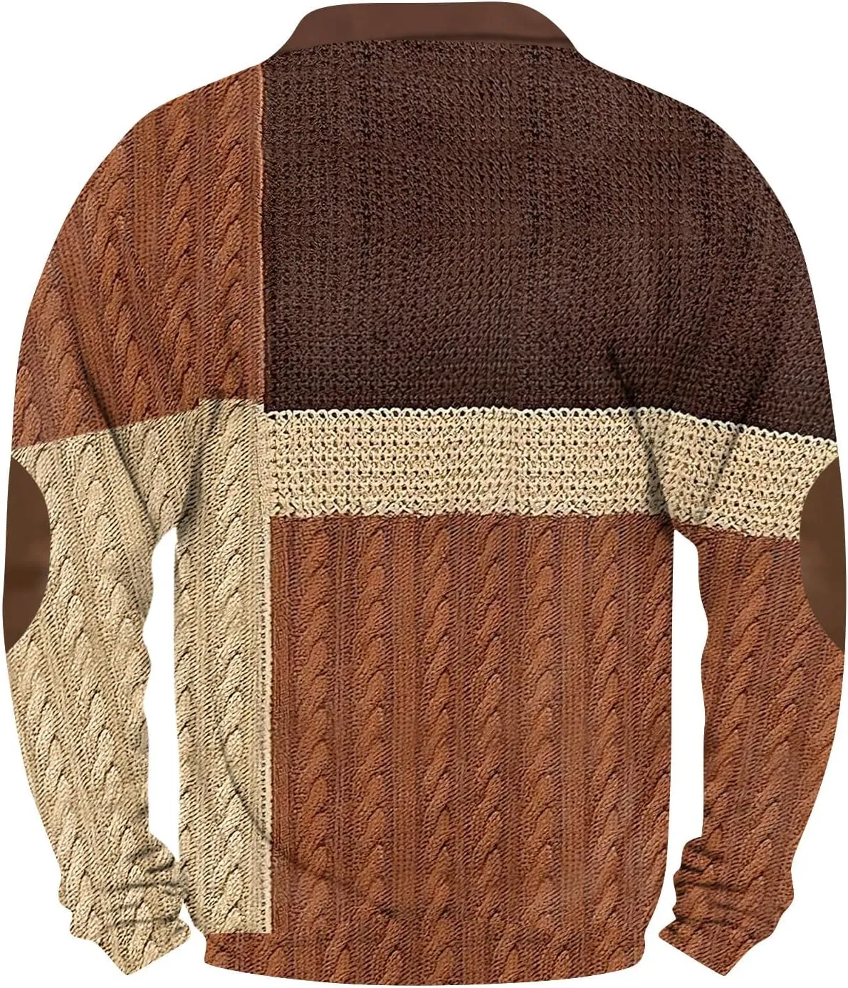 Mens Vintage Prints Pullover For Graphic Zip Up Fashion V-Neck Casual Long Sleeve Prints Sweatshirts Tops