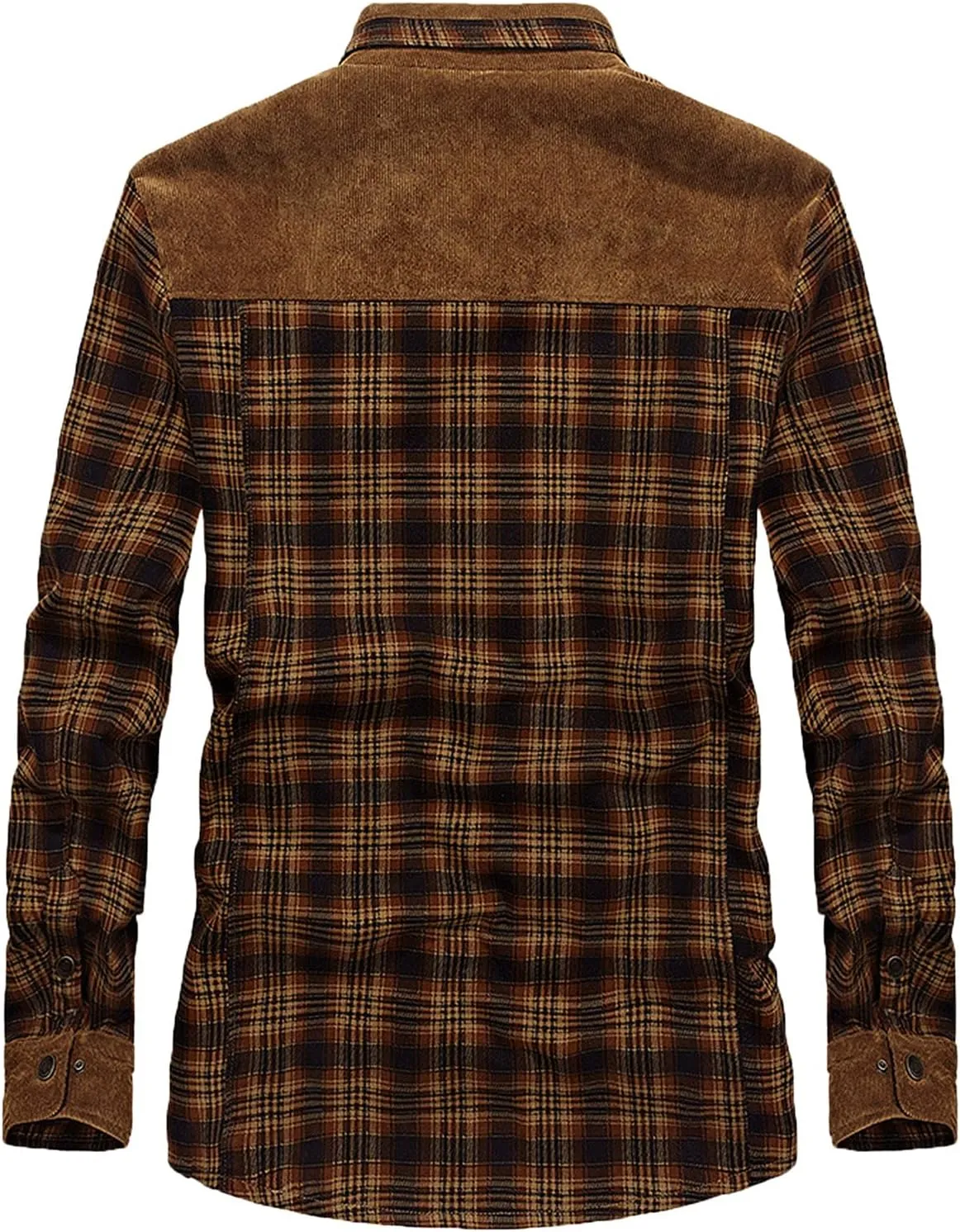 Mens Warm Sherpa Fleece Lined Shirt Jackets Button Down Thermal Plaid Flannel Coats Fall Winter Outwears