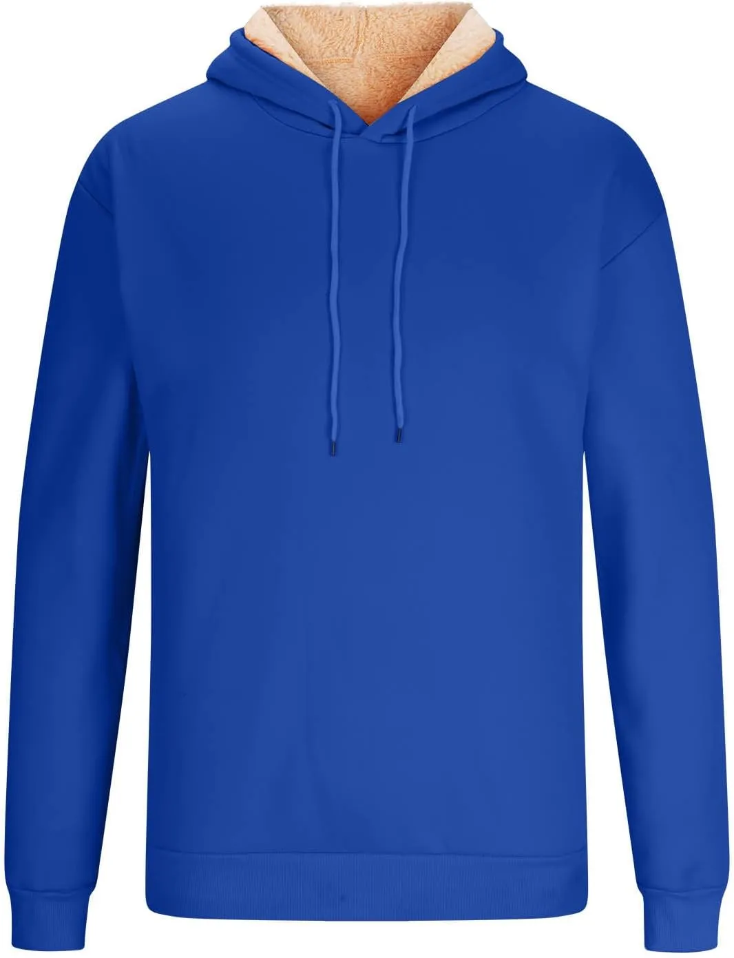 Men's Winter Hoodie Sherpa Lined Warm Pullover Athletic Pocket Casual Thick Fleece Heavy Windproof Hooded Sweatshirt
