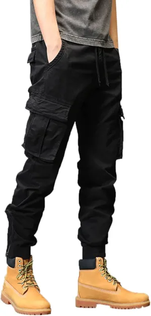 Mens Workout Cargo Sweatpants Running Pants Pockets Men's Pants Stripped Trousers Men's Fleece Sweatpant with Pockets