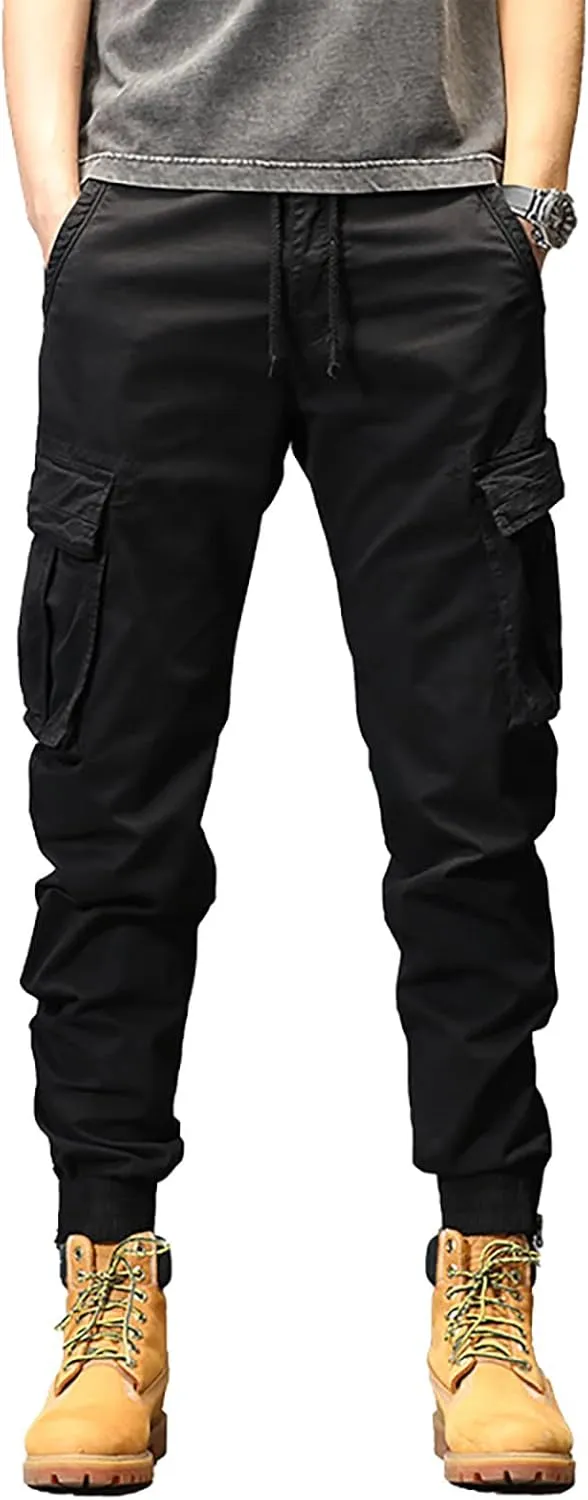 Mens Workout Cargo Sweatpants Running Pants Pockets Men's Pants Stripped Trousers Men's Fleece Sweatpant with Pockets
