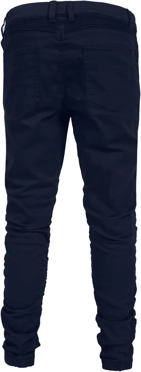 NE PEOPLE Men’s Jogger Pants – Casual Moto Biker Zipper Slim Fit French Terry Fleece Tapered Leg Elastic Waist (XS-5XL)