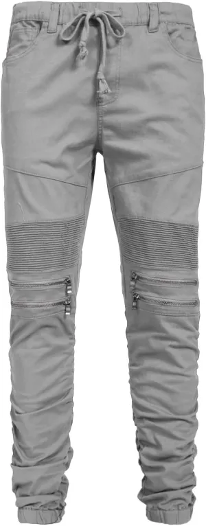 NE PEOPLE Men’s Jogger Pants – Casual Moto Biker Zipper Slim Fit French Terry Fleece Tapered Leg Elastic Waist (XS-5XL)