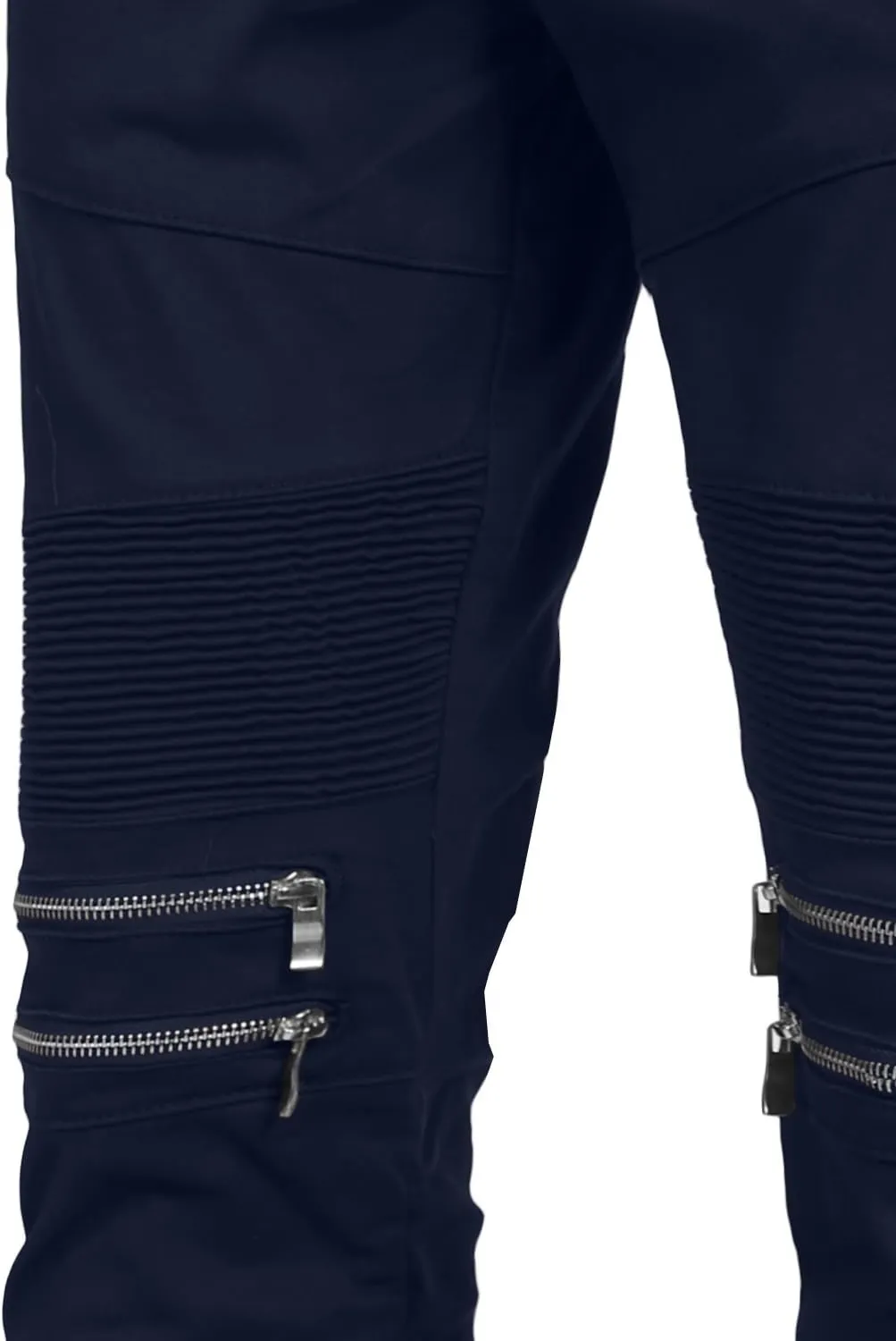 NE PEOPLE Men’s Jogger Pants – Casual Moto Biker Zipper Slim Fit French Terry Fleece Tapered Leg Elastic Waist (XS-5XL)