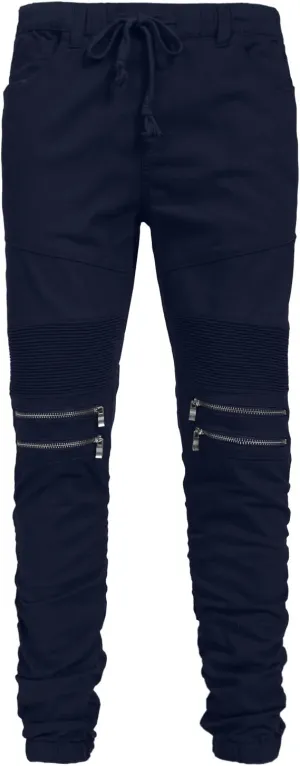 NE PEOPLE Men’s Jogger Pants – Casual Moto Biker Zipper Slim Fit French Terry Fleece Tapered Leg Elastic Waist (XS-5XL)