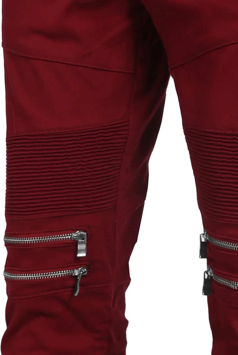 NE PEOPLE Men’s Jogger Pants – Casual Moto Biker Zipper Slim Fit French Terry Fleece Tapered Leg Elastic Waist (XS-5XL)