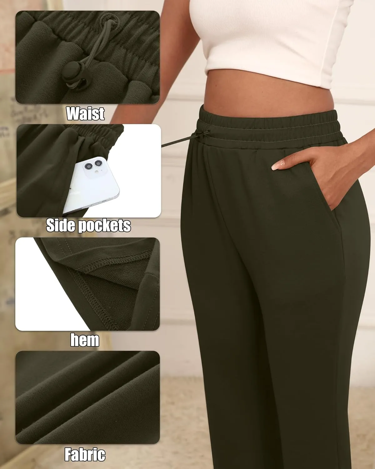 Neer 3 Pack Women's Capri Sweatpants Modal Soft Wide Leg Capris Summer Lounge Yoga Workout Cropped Pants with Pockets