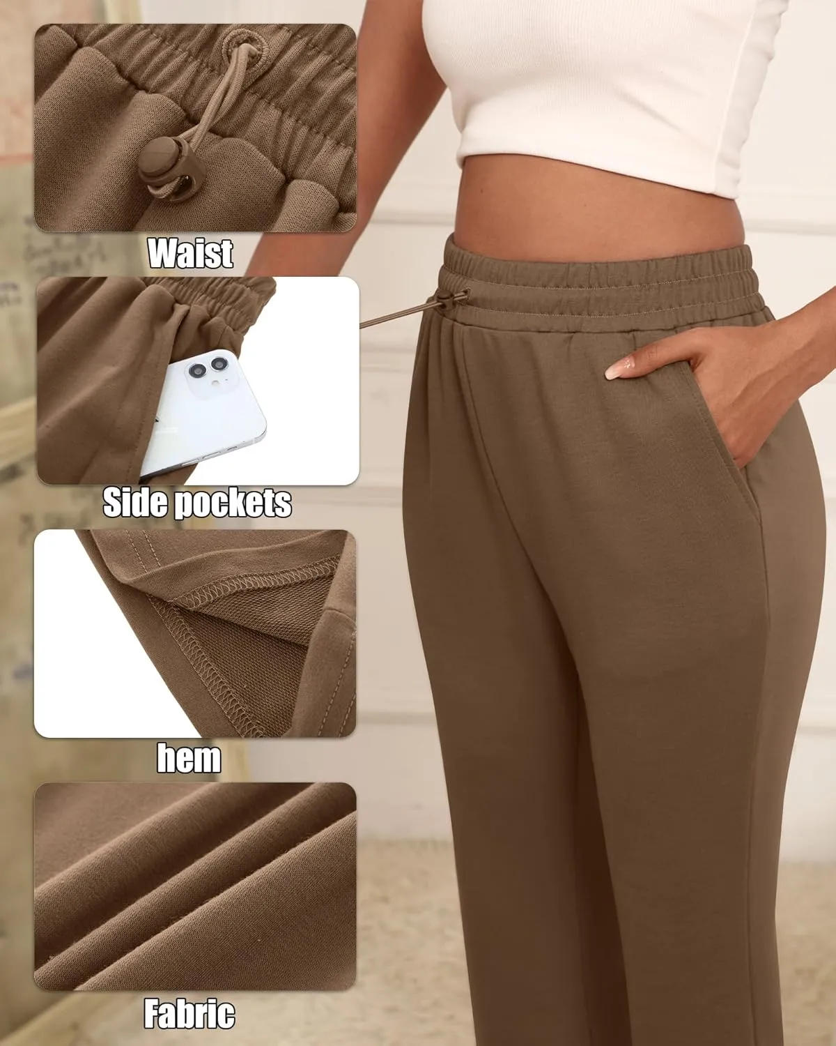 Neer 3 Pack Women's Capri Sweatpants Modal Soft Wide Leg Capris Summer Lounge Yoga Workout Cropped Pants with Pockets