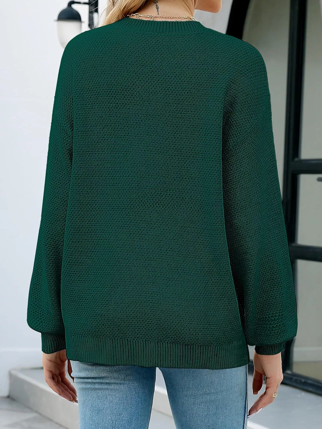 NIeyook Women's Oversized Sweaters 2025 Spring Trendy Long Sleeve Crew Neck Pullover Sweater Loose Heathered Knit Tops