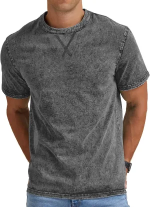 NITAGUT Mens Distressed Cotton Shirts Vintage Hipster Hip Hop Longline Crew Neck T-Shirt