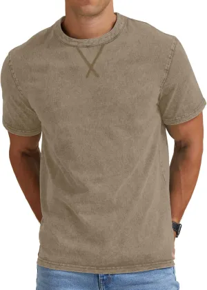 NITAGUT Mens Distressed Cotton Shirts Vintage Hipster Hip Hop Longline Crew Neck T-Shirt