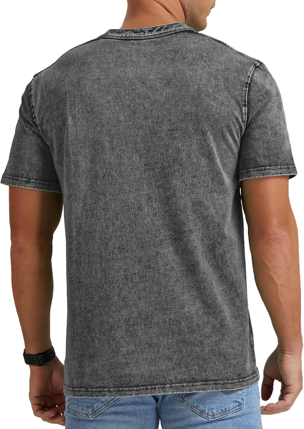NITAGUT Mens Distressed Cotton Shirts Vintage Hipster Hip Hop Longline Crew Neck T-Shirt