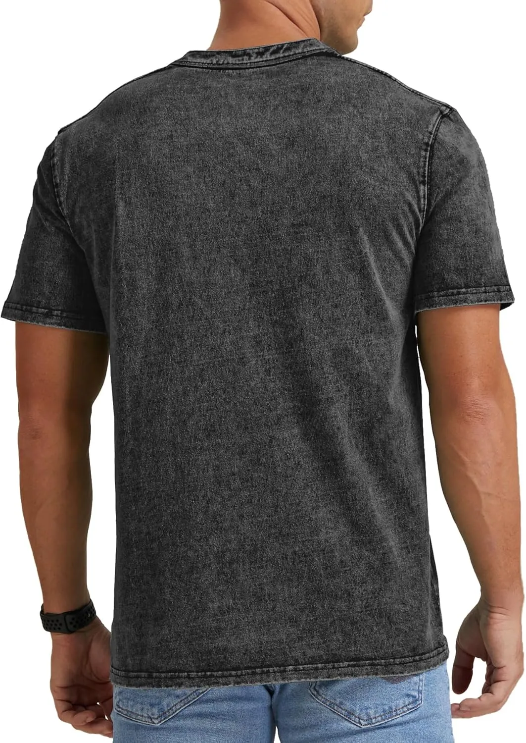 NITAGUT Mens Distressed Cotton Shirts Vintage Hipster Hip Hop Longline Crew Neck T-Shirt
