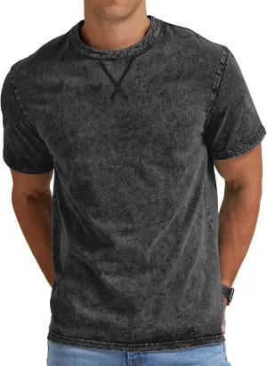 NITAGUT Mens Distressed Cotton Shirts Vintage Hipster Hip Hop Longline Crew Neck T-Shirt