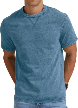 NITAGUT Mens Distressed Cotton Shirts Vintage Hipster Hip Hop Longline Crew Neck T-Shirt