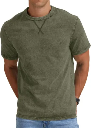 NITAGUT Mens Distressed Cotton Shirts Vintage Hipster Hip Hop Longline Crew Neck T-Shirt