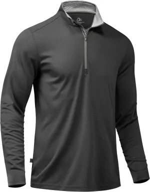 Obla Golf Quarter Zip Pullover for Men Mock Neck Sweatshirt Lightweight Sun Protection Men's Long Sleeve Golf Shirt
