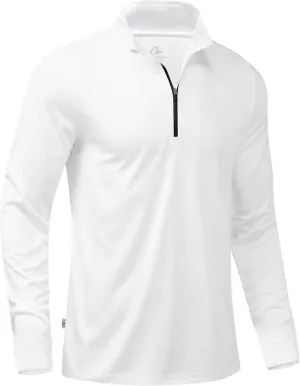 Obla Golf Quarter Zip Pullover for Men Mock Neck Sweatshirt Lightweight Sun Protection Men's Long Sleeve Golf Shirt