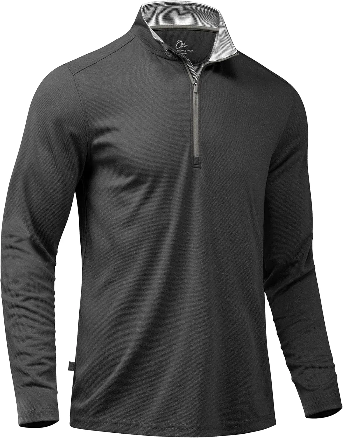Obla Golf Quarter Zip Pullover for Men Mock Neck Sweatshirt Lightweight Sun Protection Men's Long Sleeve Golf Shirt