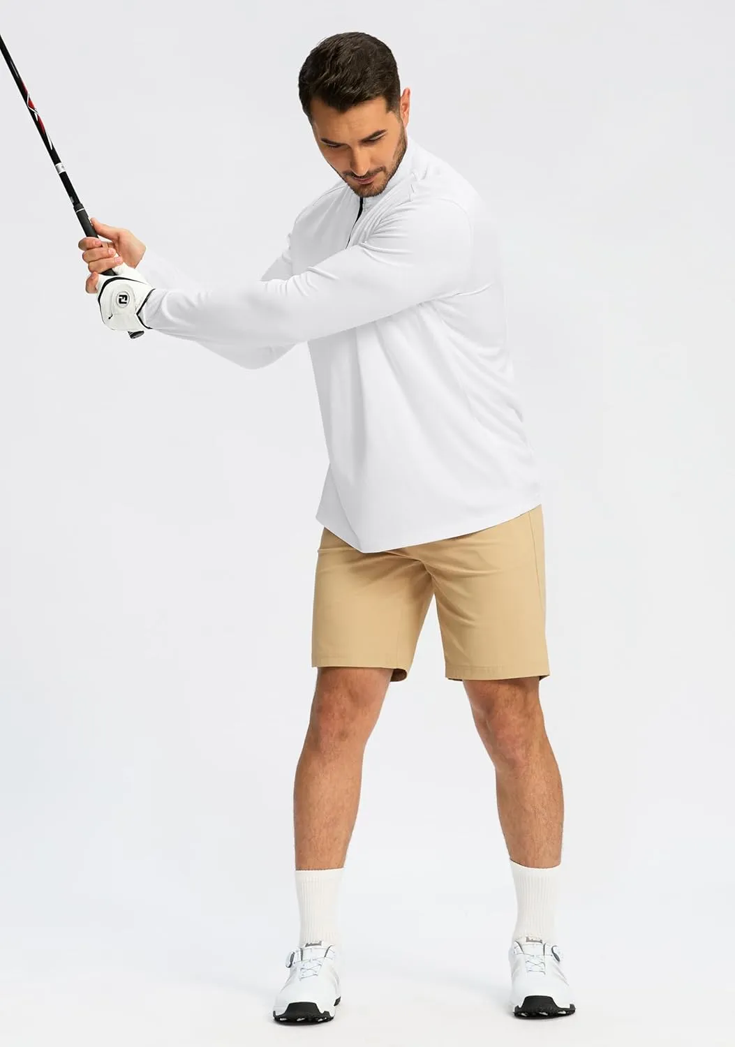 Obla Golf Quarter Zip Pullover for Men Mock Neck Sweatshirt Lightweight Sun Protection Men's Long Sleeve Golf Shirt