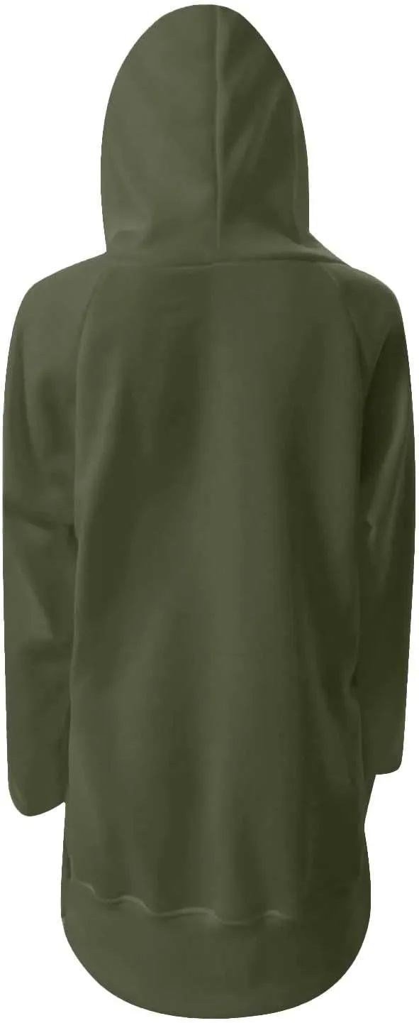 Oversized Hoodie Dress for Womens Hoodies Plus Size Casual Crewneck Long Sleeve Split Hem Pullover with Pockets