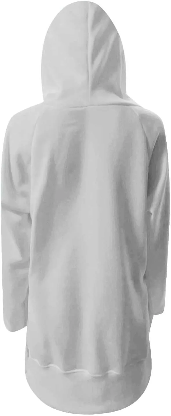 Oversized Hoodie Dress for Womens Hoodies Plus Size Casual Crewneck Long Sleeve Split Hem Pullover with Pockets