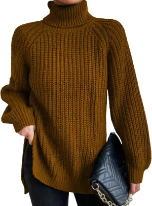 Oversized Sweaters for Women Turtleneck Chunky Pullover Sweater Casual Loose Knit Pullover Sweater Top