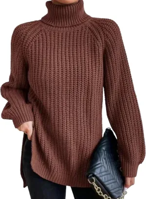 Oversized Sweaters for Women Turtleneck Chunky Pullover Sweater Casual Loose Knit Pullover Sweater Top