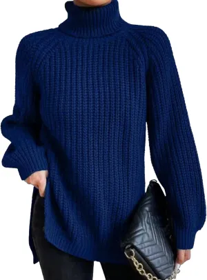 Oversized Sweaters for Women Turtleneck Chunky Pullover Sweater Casual Loose Knit Pullover Sweater Top