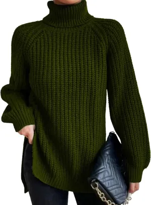 Oversized Sweaters for Women Turtleneck Chunky Pullover Sweater Casual Loose Knit Pullover Sweater Top