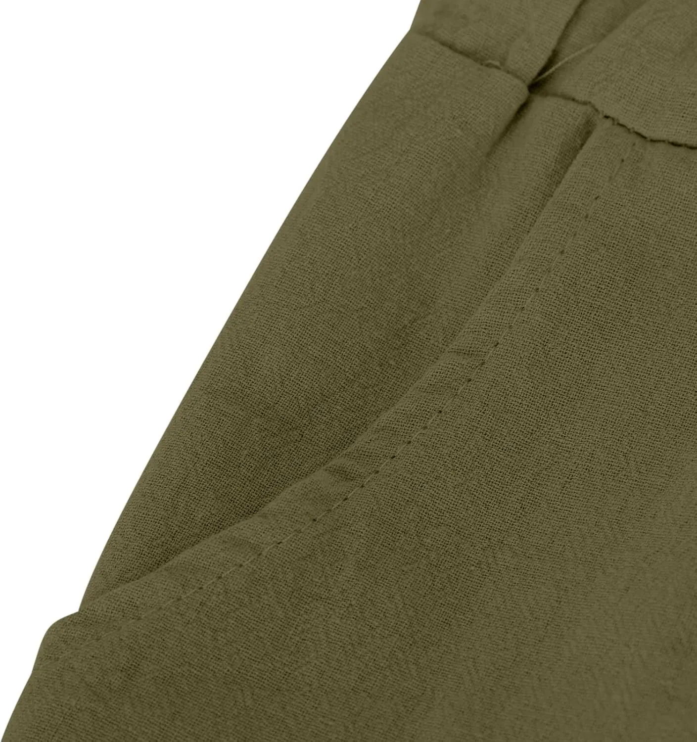 Pants for Men Cotton Linen Trousers Tapered Joggers Slacks Summer Beach Pants Lightweight Drawstring with Pockets