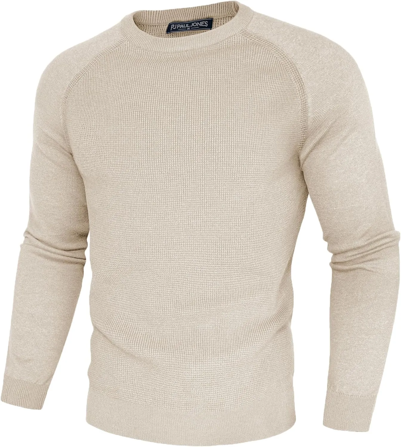 PJ PAUL JONES Mens Sweater Crewneck Knit Sweaters Waffle Textured Pullover Sweaters for Men