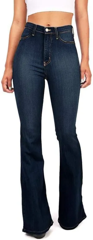 Plus Size Flare Bell Bottom Jeans Oversized Classic High Waisted Bootcut Casual Flare Denim Pants