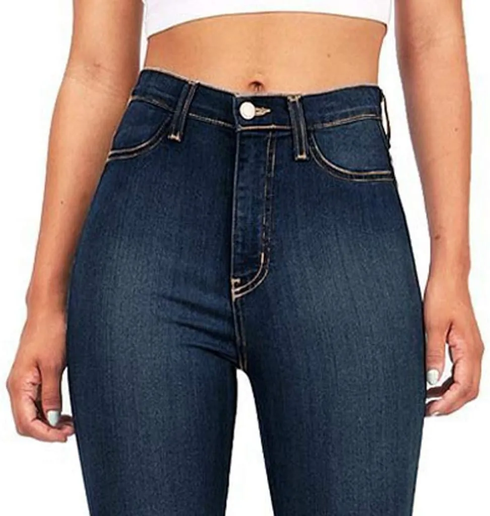 Plus Size Flare Bell Bottom Jeans Oversized Classic High Waisted Bootcut Casual Flare Denim Pants
