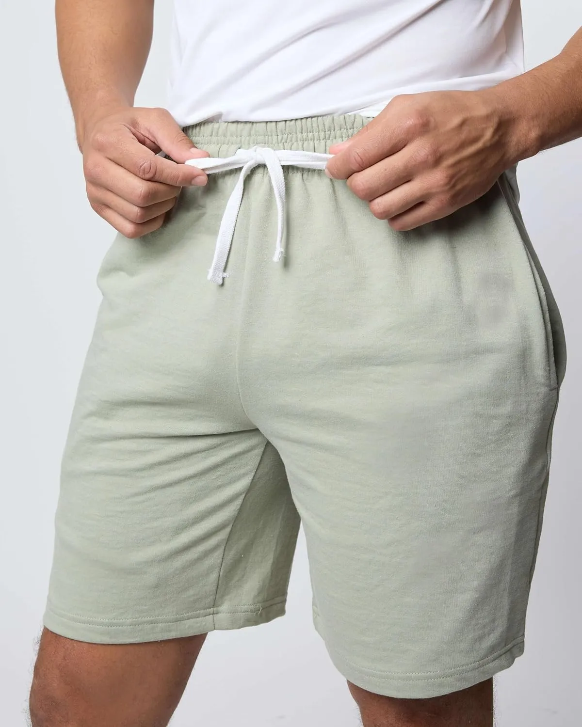 Real Essentials 3 Pack: Men's Cotton 9" French Terry Casual Lounge Sweat Shorts with Pockets (Available in Big & Tall)