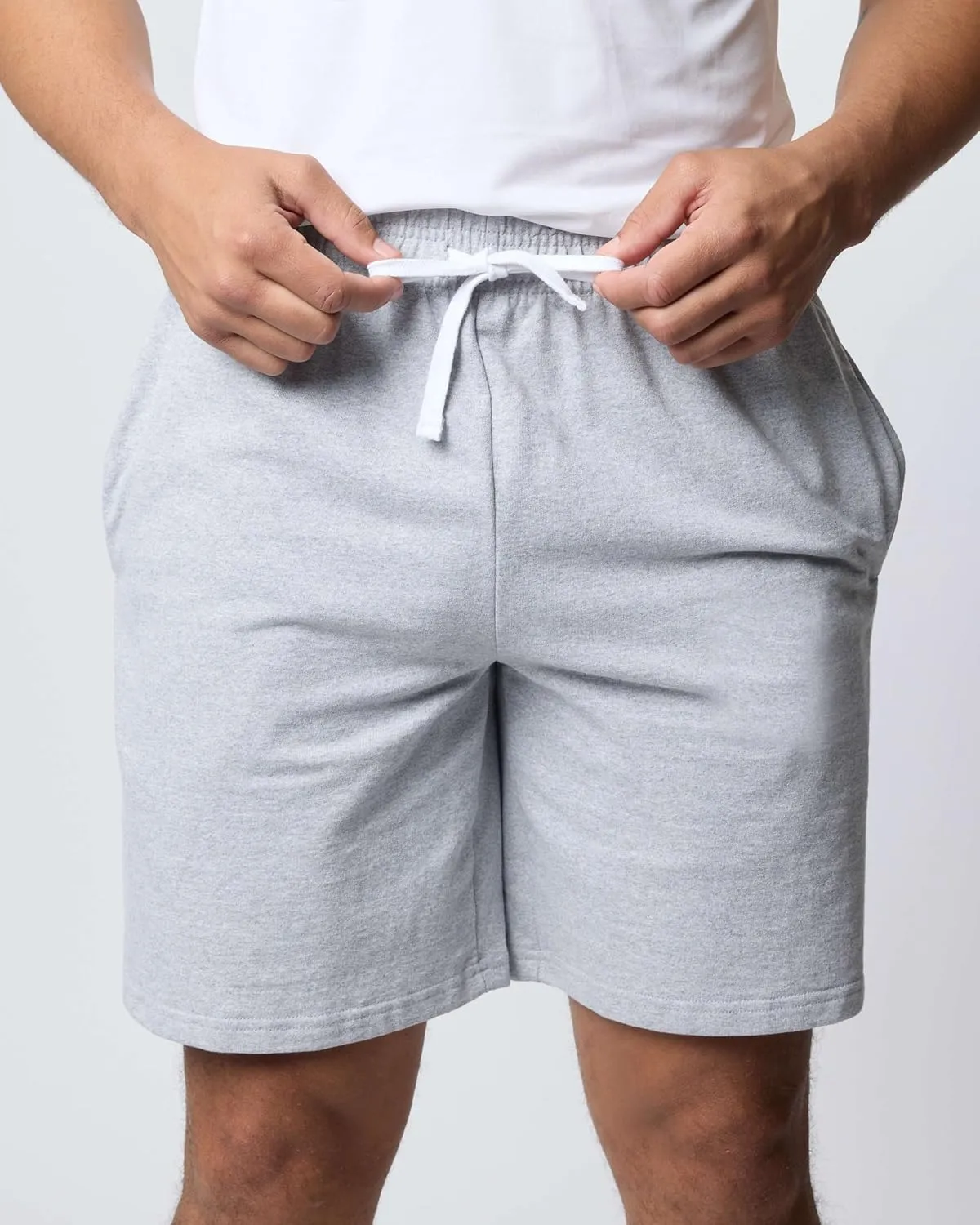 Real Essentials 3 Pack: Men's Cotton 9" French Terry Casual Lounge Sweat Shorts with Pockets (Available in Big & Tall)